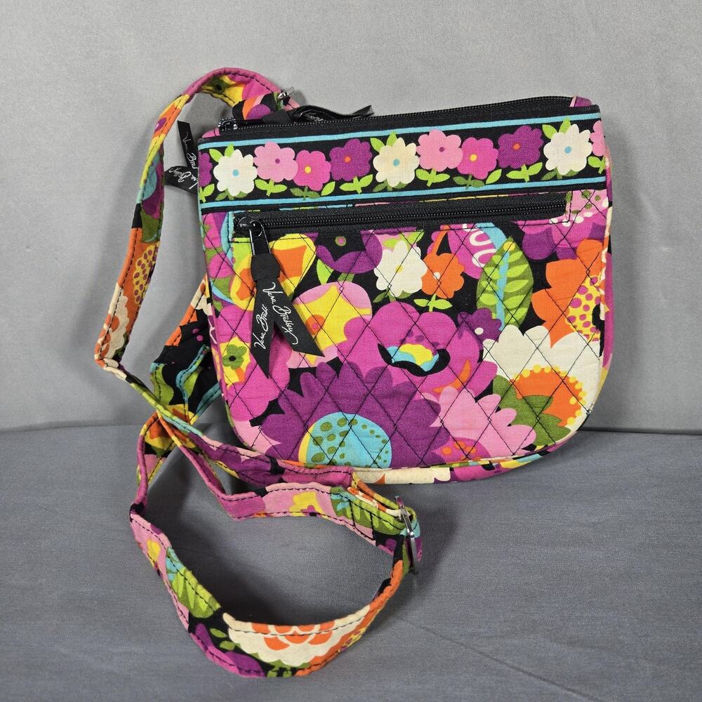 Vera Bradley Crossbody Bag Va Va Bloom Little Flap Hipster Pockets Quilted Zip